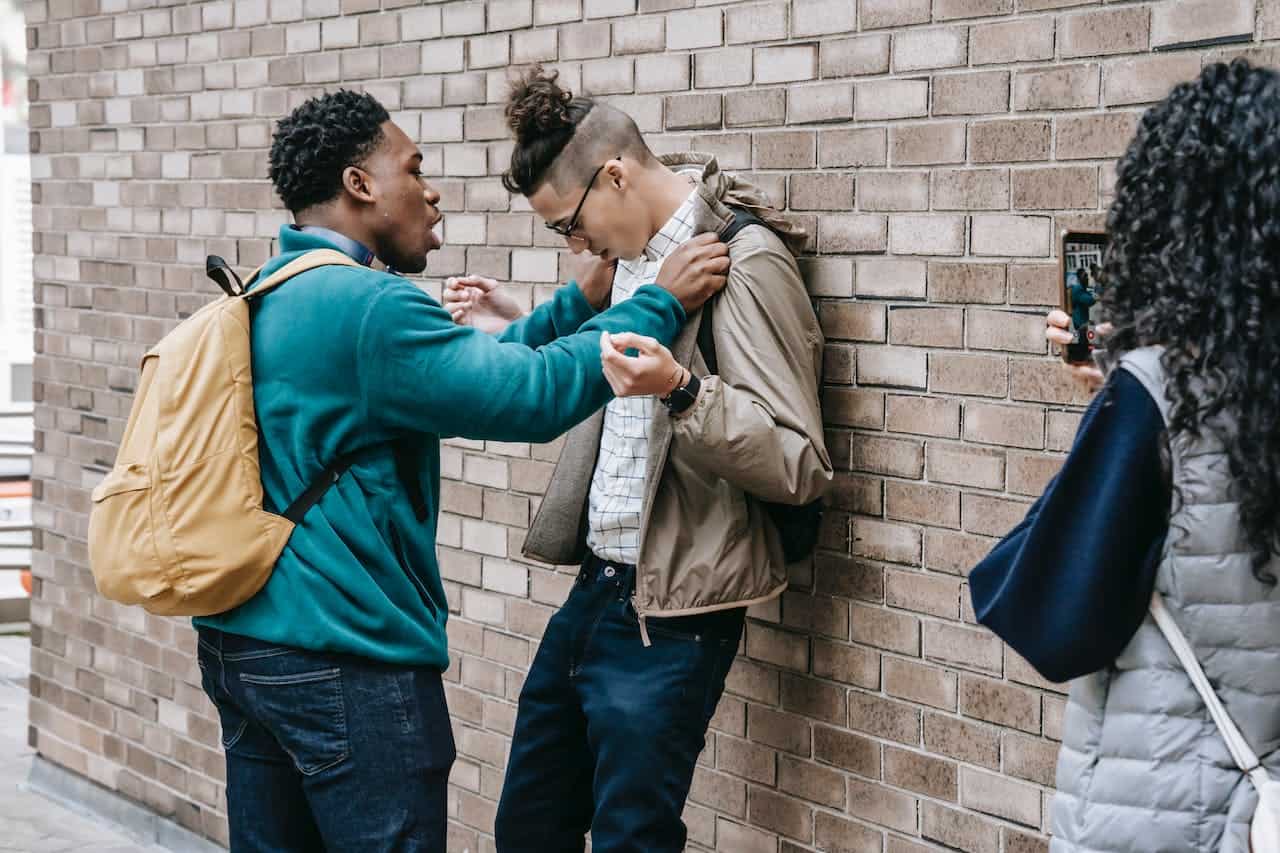 Teenagers engaging in conflict resolution dialogue