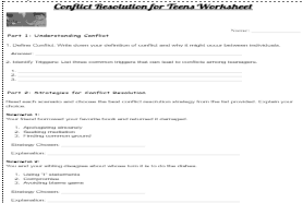 5 Focused Conflict Resolution Worksheets For Teens